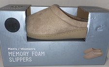 Wayland Square Slippers Womens or Mens Unisex Size Small NEW - Memory Foam - Tan