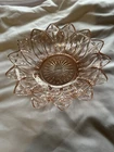 Pink Petal Edged Flared Bowl Federal Glass Bowl 8” Diameter Vintage MCM