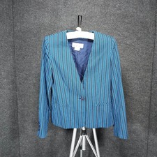 1980s Vintage Navy  Blue Striped Blazer from Saks Fifth Avenue