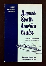 1957 American Express Swedish Line South America Cruise Vintage Travel Booklet
