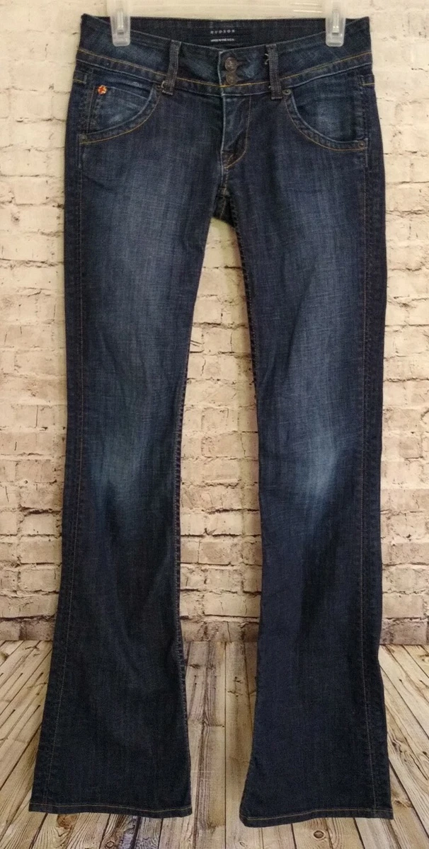 HUDSON W170DHA Flare Leg Dark Wash Flap Pocket Jeans 26 28x32.5