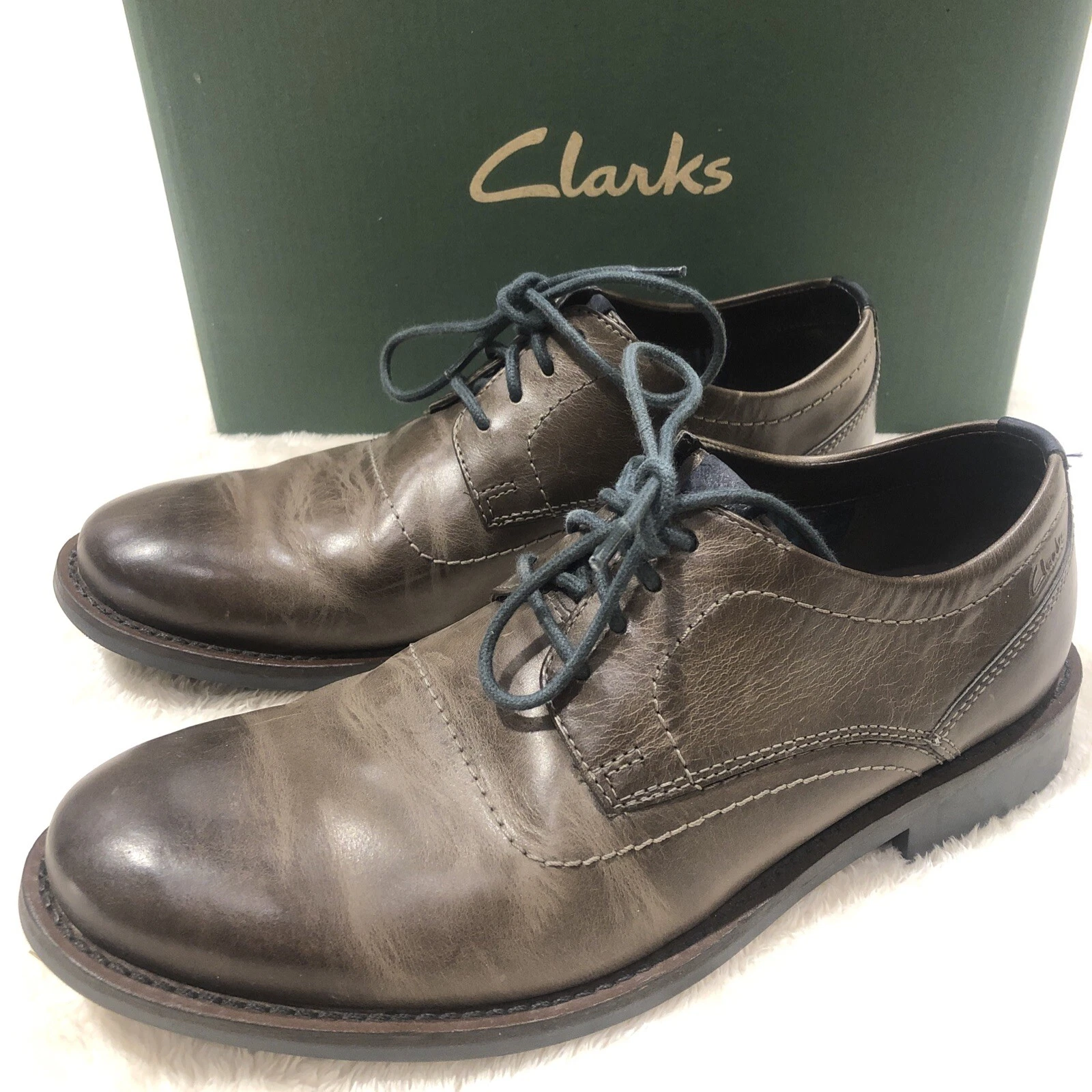 Scarpe Oxford classiche CLARKS GARNET WALK punta liscia in pelle taglia 7 5 D M antracite