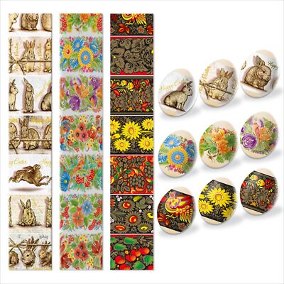 Egg Wraps Easter Set 21 Pcs - Thermo Heat Egg Shrink Wrappers with Patterns -...