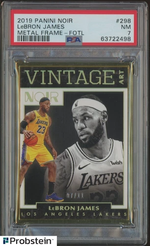 2019 Panini Noir Metal Frame FOTL #298 LeBron James Lakers 7/11 PSA 7 NM
