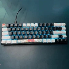HXSJ Mechanical 68-Key Gaming Keyboard with Ice Blue Backlight, Ergonomic Design