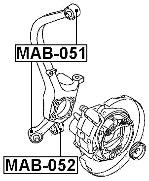 MAB-052 Febest REAR KNUCKLE LOWER BUSHING MR961907, MR333869 