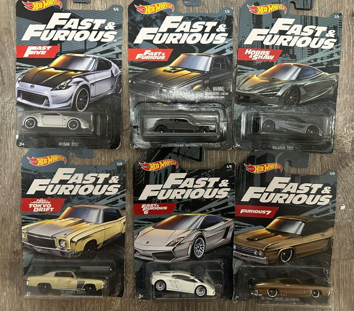 Hot Wheels Fast & Furious Set of 6 Diecast Collectible Cars | eBay