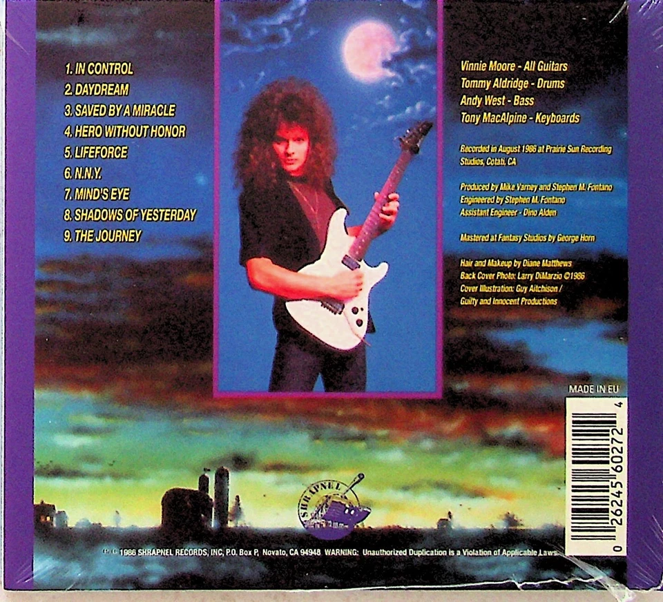 VINNIE MOORE - Mind's Eye CD (NEW Digipak) 1986 Album Reissue UFO Vicious Rumors - Image 2 of 2