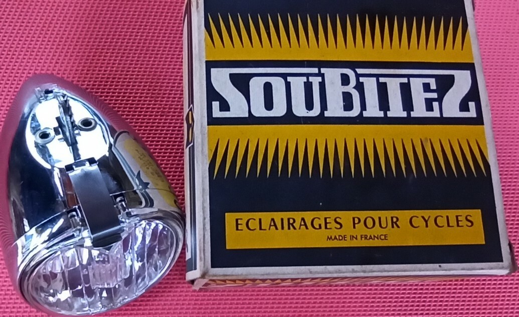 Ancien Phare Vélo / Motocycle – Cabochon D'origine, état Vintage