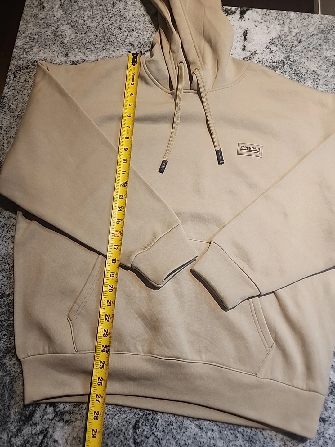 Felpa con cappuccio esclusiva Fear of God Essentials marrone chiaro morbido taglia Med These Run Big A68