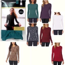 Cuddl Duds Womens Softwear w/ Stretch Long Sleeve Crew Top Ch Size Color New