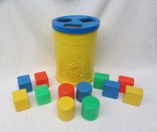 Vintage 1977 Fisher Price Baby  s First Shape Sorter Toy USA With 12 Blocks
