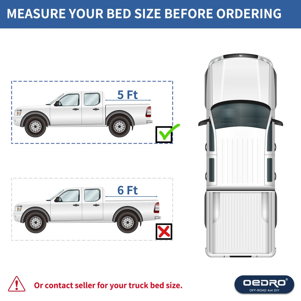 5FT Soft Tri-Fold Bed Cover Tonneau Cover for 2016-2023 Toyota Tacoma Truck Bed Foto 4 de 4