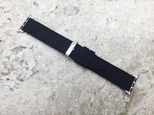 Black Sleek Smooth Rubber Strap Band for Apple Watch Ultra 2 and 1 49mm (SMFLT)