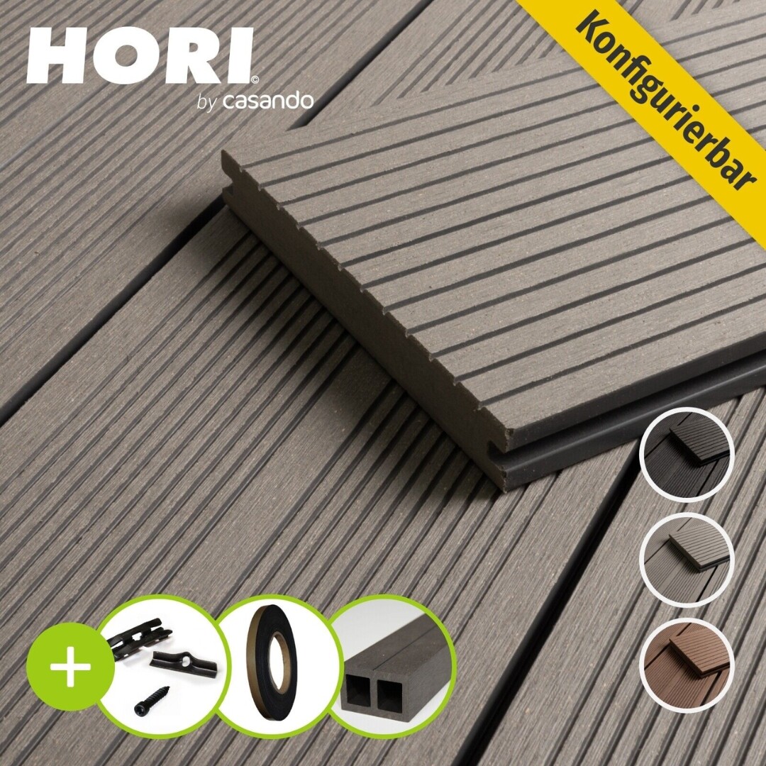 WPC Terrassendielen Massiv Komplettset Komplettbausatz Bali 5-58m²