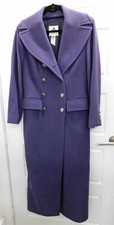 Lanvin Paris Purple Angora Wool Double Breasted Long Coat Sz 40