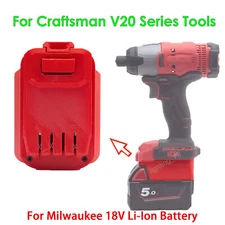 For Milwaukee 18V Li-Ion Battery To for Craftsman 20V Series Tools Adapter Only