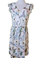 Adrianna Papell Pastel Paradise Embroidered Sheath Floral Dress Size 8 