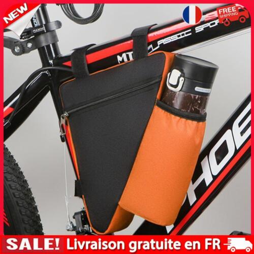 1.2L Triangle Cycling Bicycle Bags MTB Bike Front Tube Frame Pouch (Orange) - Photo 1/7