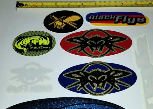 BLACK FLYS 10 VINTAGE STICKER LOT 1990's SURF SURFBOARD VINYL Skate Skateboard - Picture 15 of 24