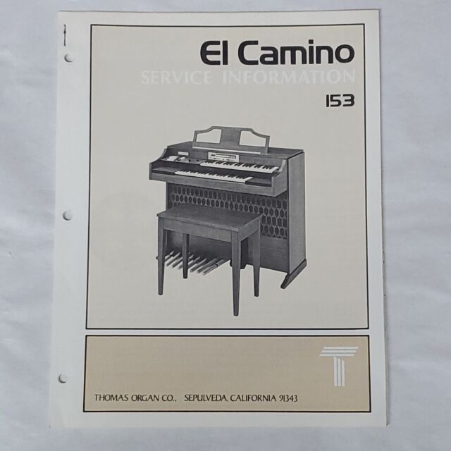 Thomas Organ El Camino 153 Service Manual c1965 Sepulveda California