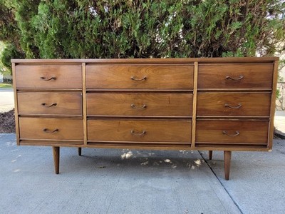 Vintage Dixie MCM 9 Drawer Dresser Walnut Drexel - Local Pick Up LOS  ANGELES | eBay
