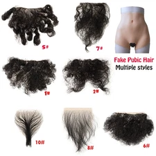 Realistic Pubic Hair Merkin for Crossdressing Heat Resistant Synthetic Wig MTF