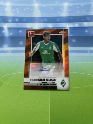 2020-21 Topps Chrome Bundesliga Auto Theodor Gebre Selassie Orange /25 Bremen