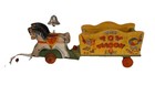Fisher-Price Vintg Toy Wagon Pull Toy Horse Bell Red Wheels Horses not included  — photo 4