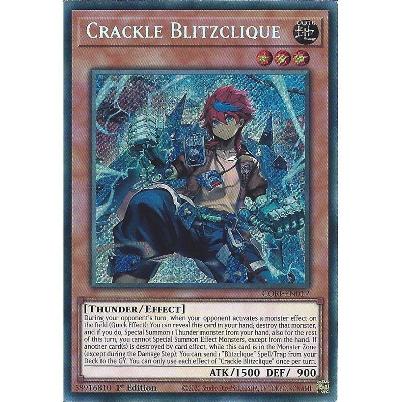 CORI-EN012 Crackle Blitzclique : Secret Rare Card : 1st Edition : YuGiOh TCG