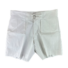 British Merchant Navy Shorts White Vintage 50s Bush Dress Tropical Pleated W42