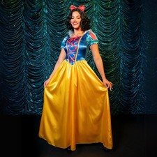 Womens Classic Snow White Set Family Friend Full Length Princess Dress