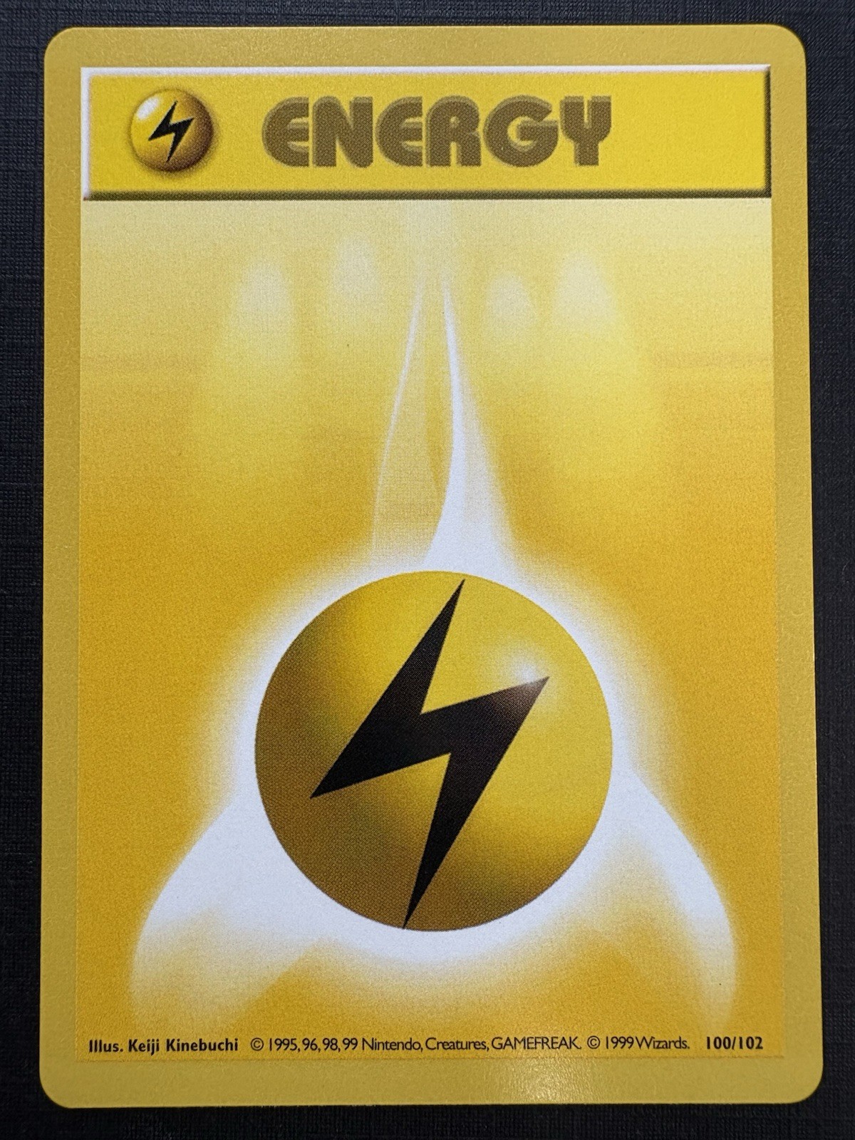 Vintage Pokemon Card: 1999 Lightning Energy 100/102-SHADOWLESS: Base Set