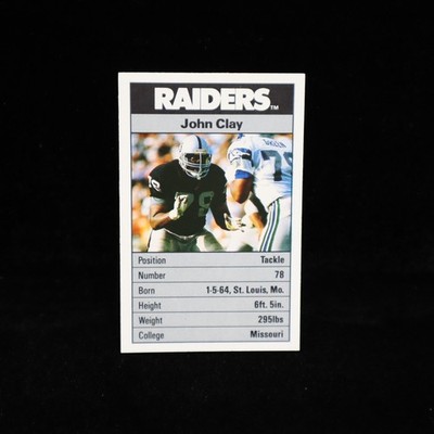 1988 John Clay  Los Angeles Raiders ''Ace Fact Pack'' U.K.  #78