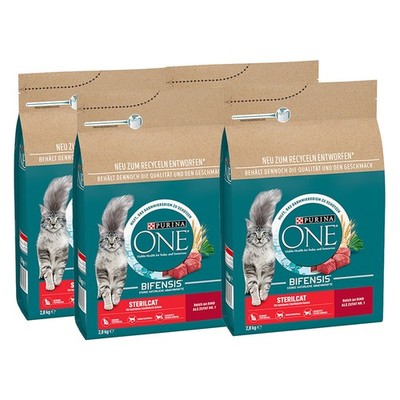 PURINA ONE STERILCAT Trockenfutter Katze mit Rind 4er Pack (4 x 2,8kg)