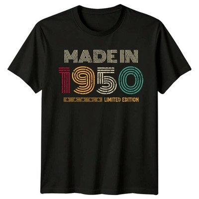Made In 1950 Herren T-Shirt 75. Geburtstag Geschenk Vintage Seventy Five