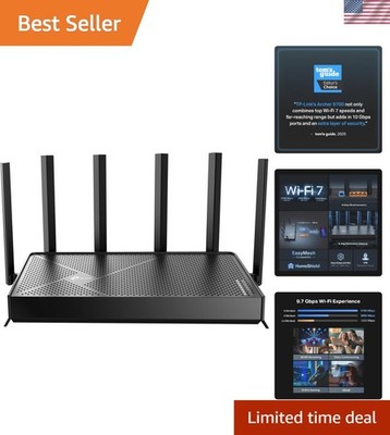 Archer BE600 WiFi 7 Router - 9.7 Gbps Speed, Secure VPN & HomeShield Features