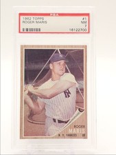 ROGER MARIS 1962 TOPPS BASEBALL NEW YORK YANKEES #1 PSA 7 Q5775