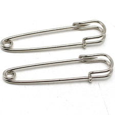 50 Silver Metal Durable Safety Brooch Pins 27mm Fastening Sewing Kilt Scarf Craf