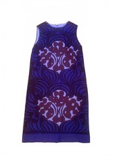 Vintage Purple Shift Dress with Abstract Pattern
