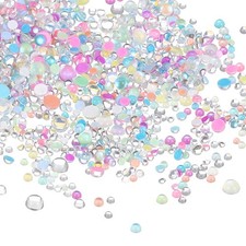 Mini Glass Bubble Beads Tiny Iridescent Beads for DIY 1440Pcs 2-5mm Colorful