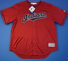Cleveland Indians Majestic Genuine Merchandise Cool Base Jersey Sz XL NWT Red