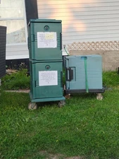 82 QT Hot Box Food Warmer, Insulated Food Pan Carrier with Lockable Wheels Black