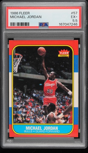 1986 FLEER #57 MICHAEL JORDAN ROOKIE RC PSA 5.5
