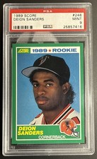 1989 Score Deion Sanders #246 Rookie PSA 9 Mint Atlanta Falcons HOF Coach Prime