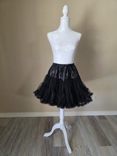 Women  s Small Black Tulle Tutu Skirt Knee Length Elastic Waist Dance Costume