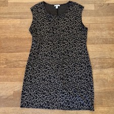 Nine West brown black animal print sleeveless tunic vest shirt top size XL b55