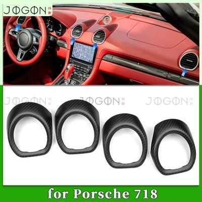 For Porsche 718 982 Dashboard AC Vent Bezel Matte Carbon Fiber Trim 2018-2025