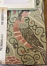 MORRIS & Co Seasons By May Green Floral Birds 60 x 144 Cotton Tablecloth New