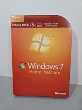 Microsoft Windows 7 Home Premium Family Pack Upgrade 3 PCs w/ Product Key  Disc